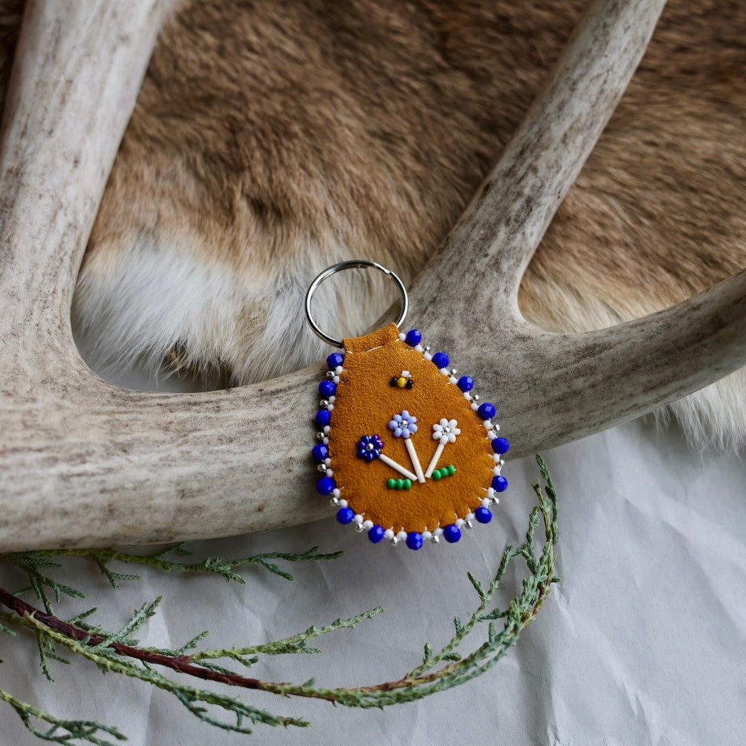 Keegan W. Quill Floral Hide Keychain