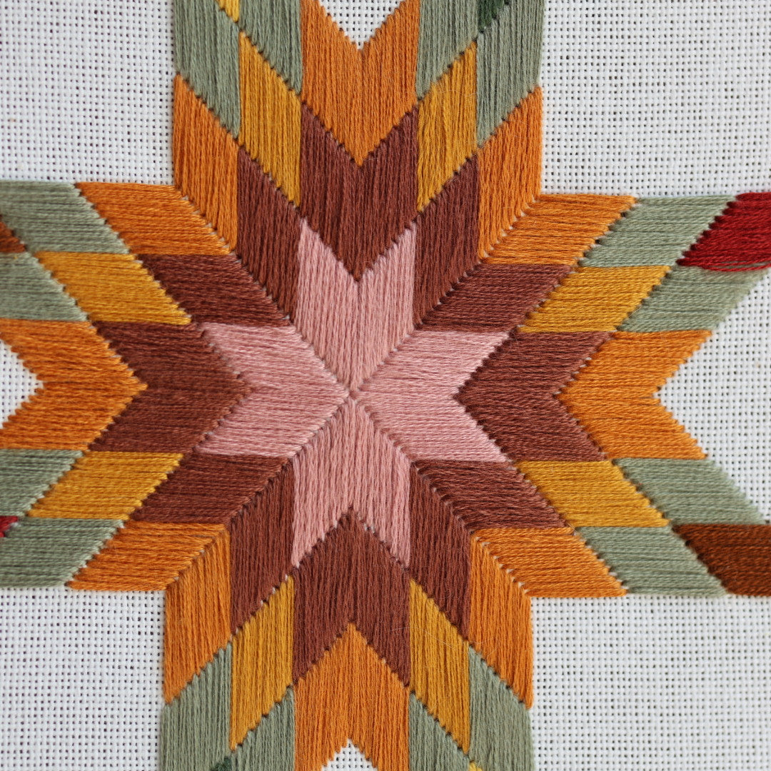 Janene A. Autumnal Lone Star Quilt Embroidery Hoops