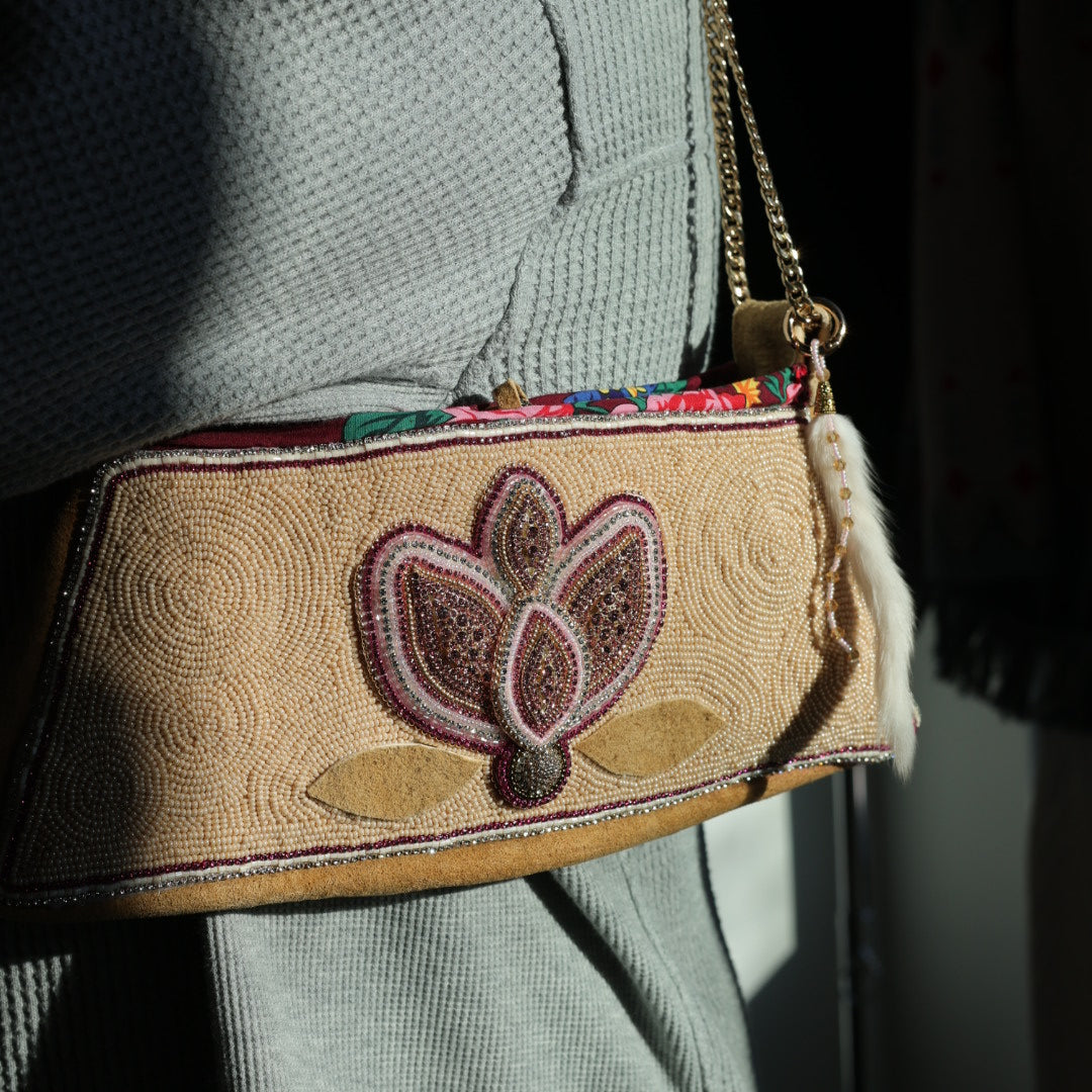 Mercedes G. Smoked Moose Hide Beaded Purse