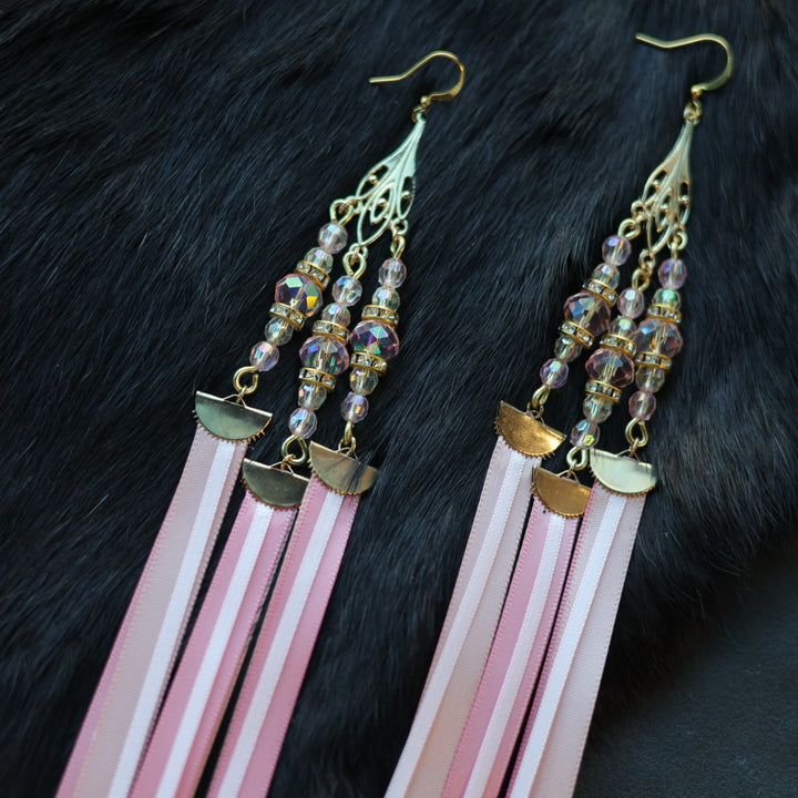 Helen Oro Designs Pink Ribbon Earrings