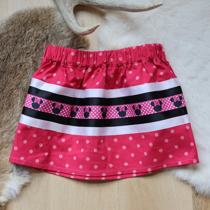 Adeline C. Pink Polka-dot Toddler Ribbon Skirt