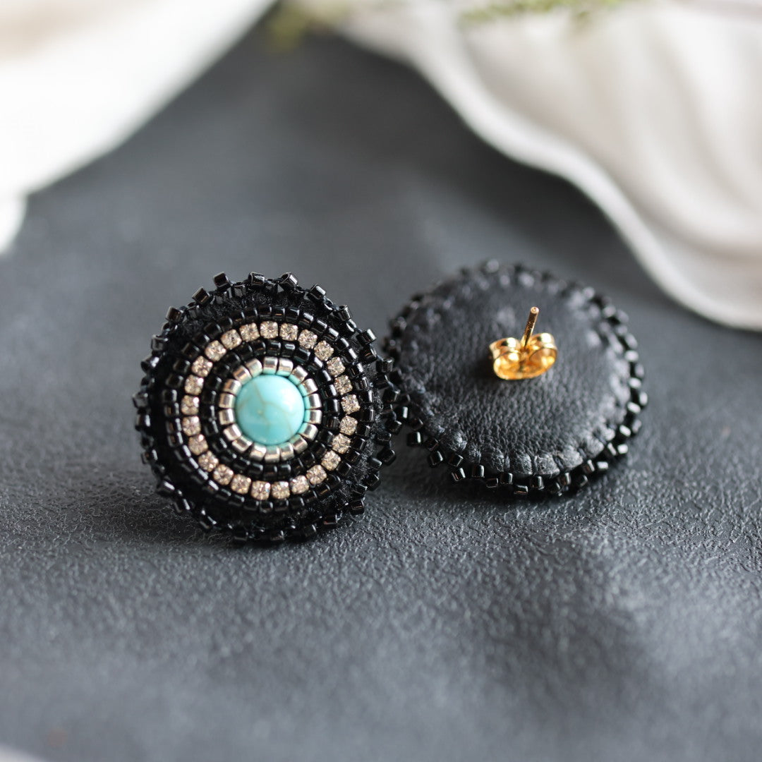 Beth Rose Designs Petite Turquoise Beaded Stud Earrings