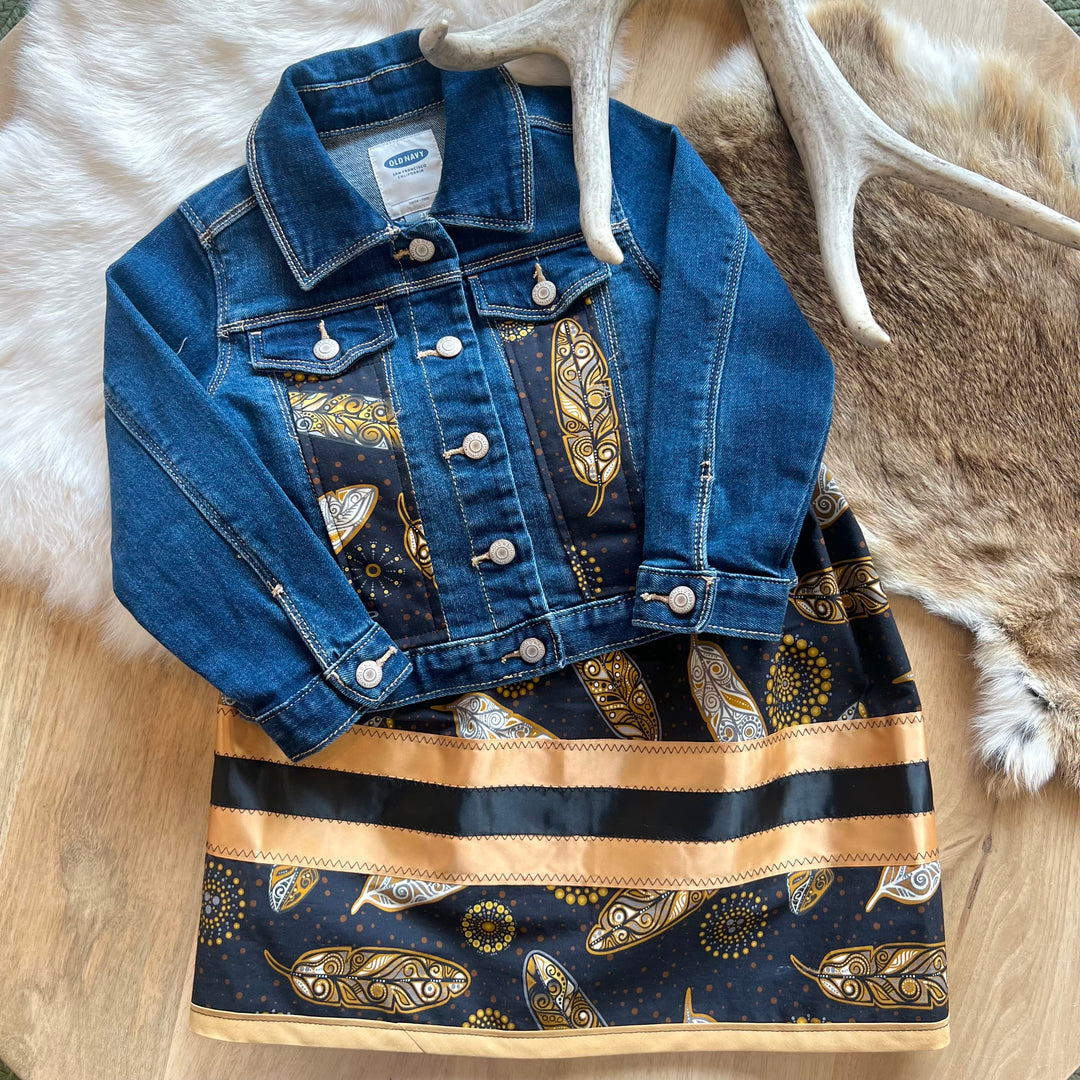 Vi's CREE-ations Gold Feather Toddler Ribbon Set