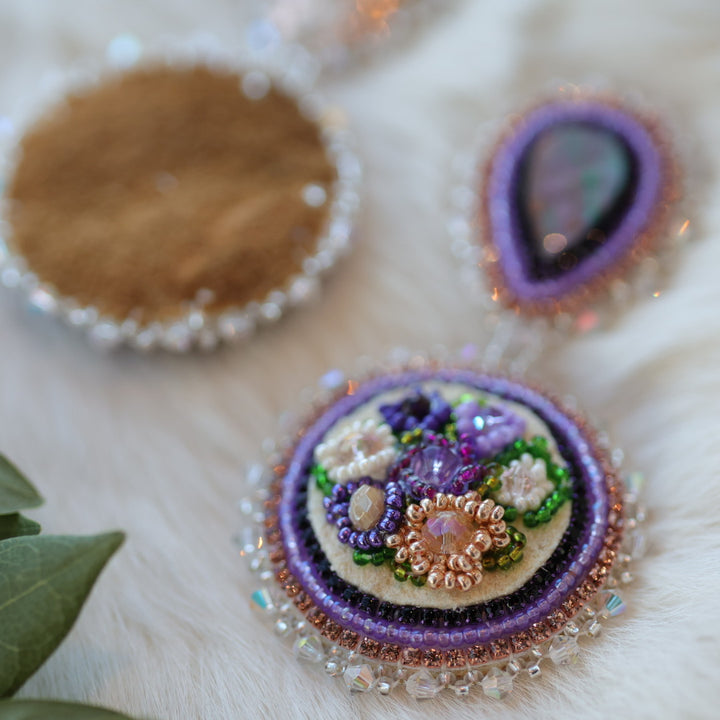 Pieces of Work by Mercedes Tiered Floral Beaded Earrings