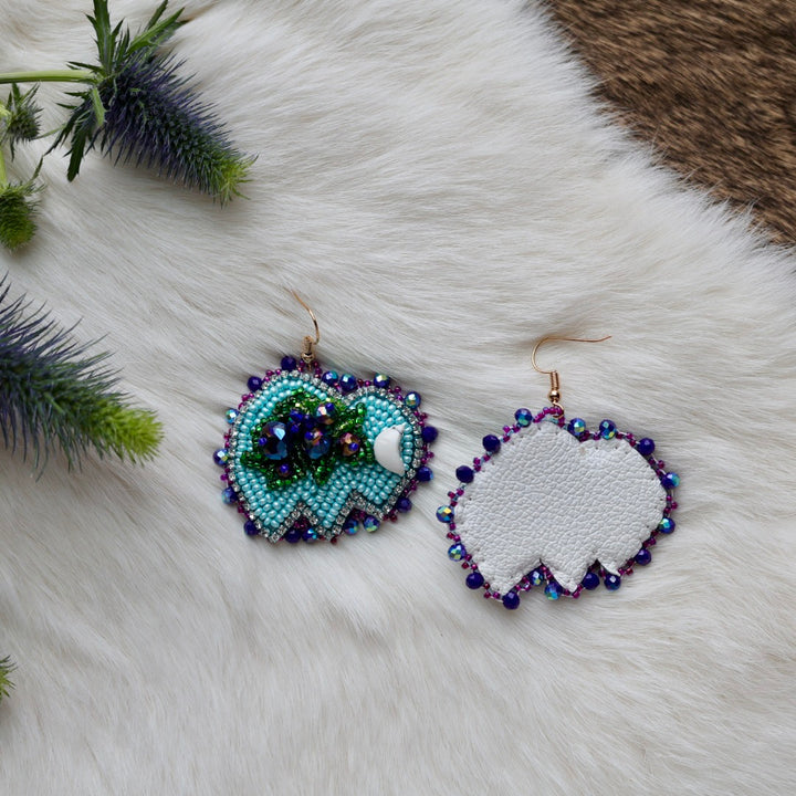 Mercedes G. Blueberry Bison Drop Earrings