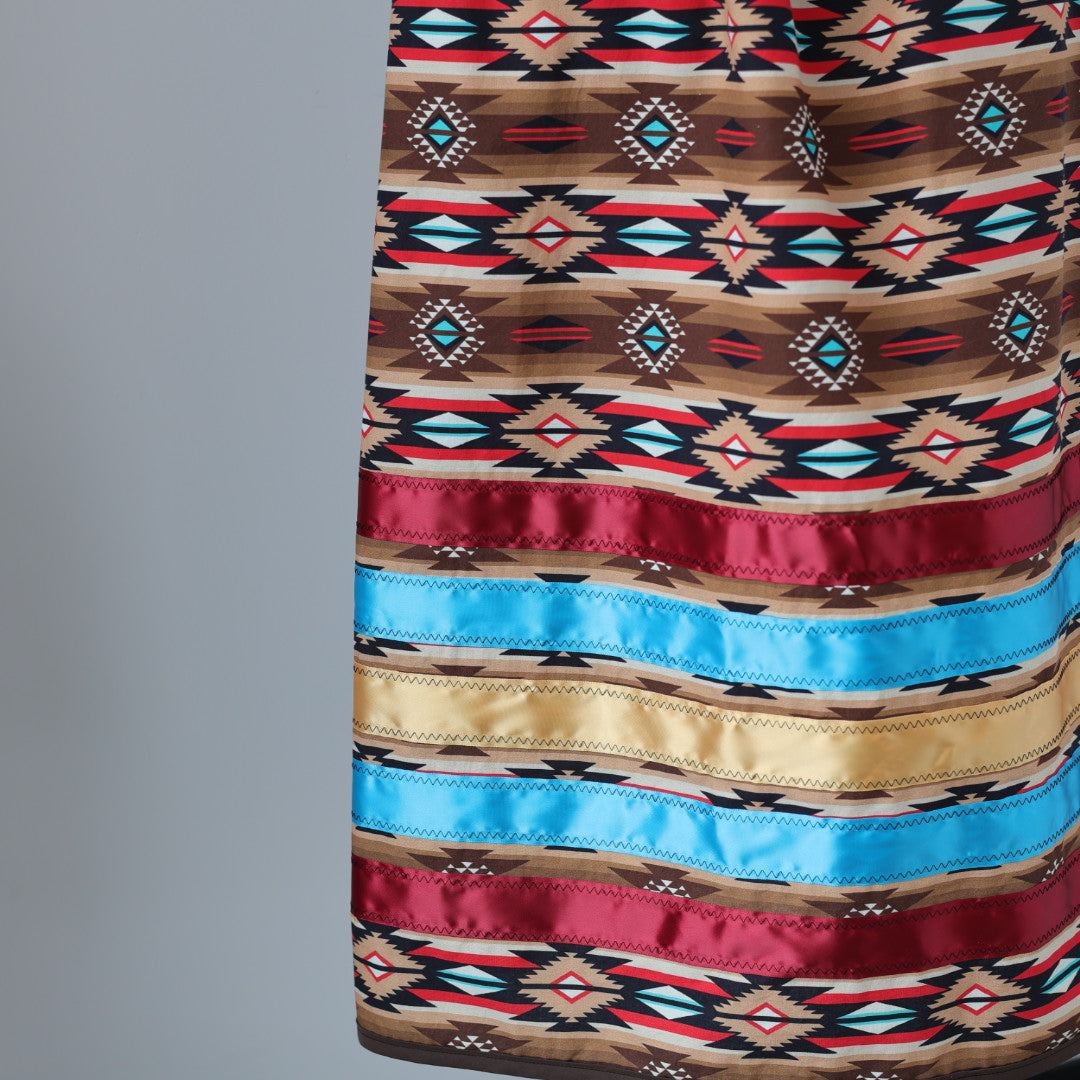 Vi's CREE-ations Brown Geometric Ribbon Skirt