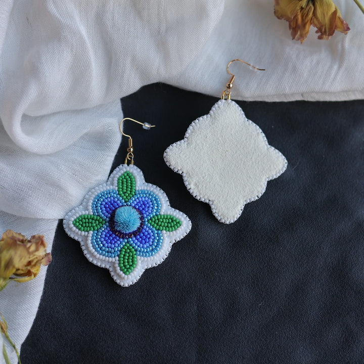Beth Rose Designs Jade Collection Blue Floral Earrings
