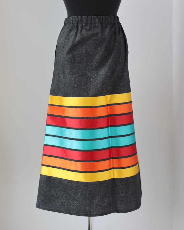 Adeline C. Charcoal Ribbon Skirt