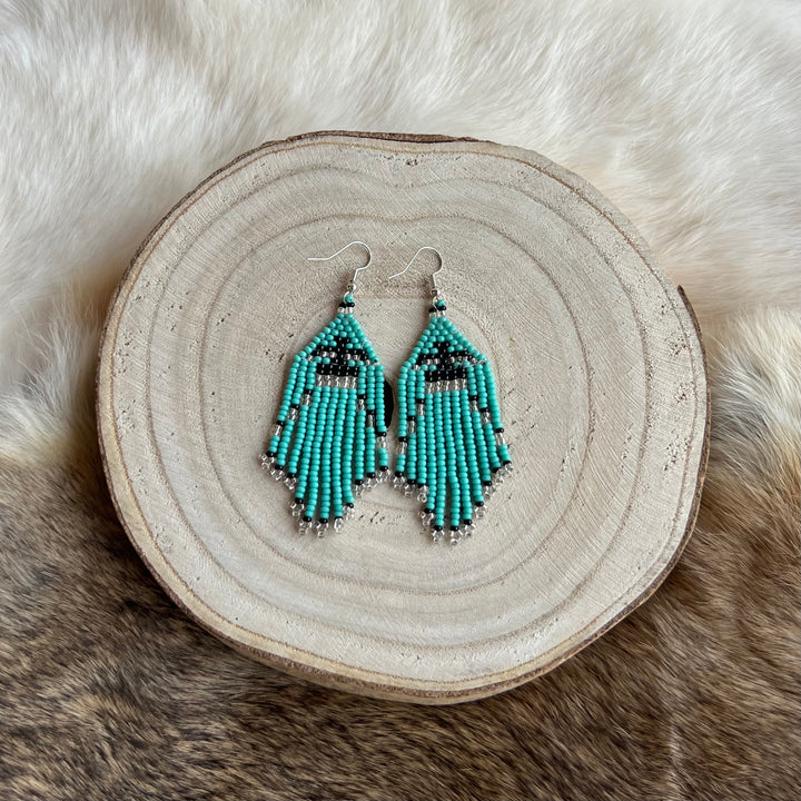 Maxine T. Thunderbird Fringe Earrings