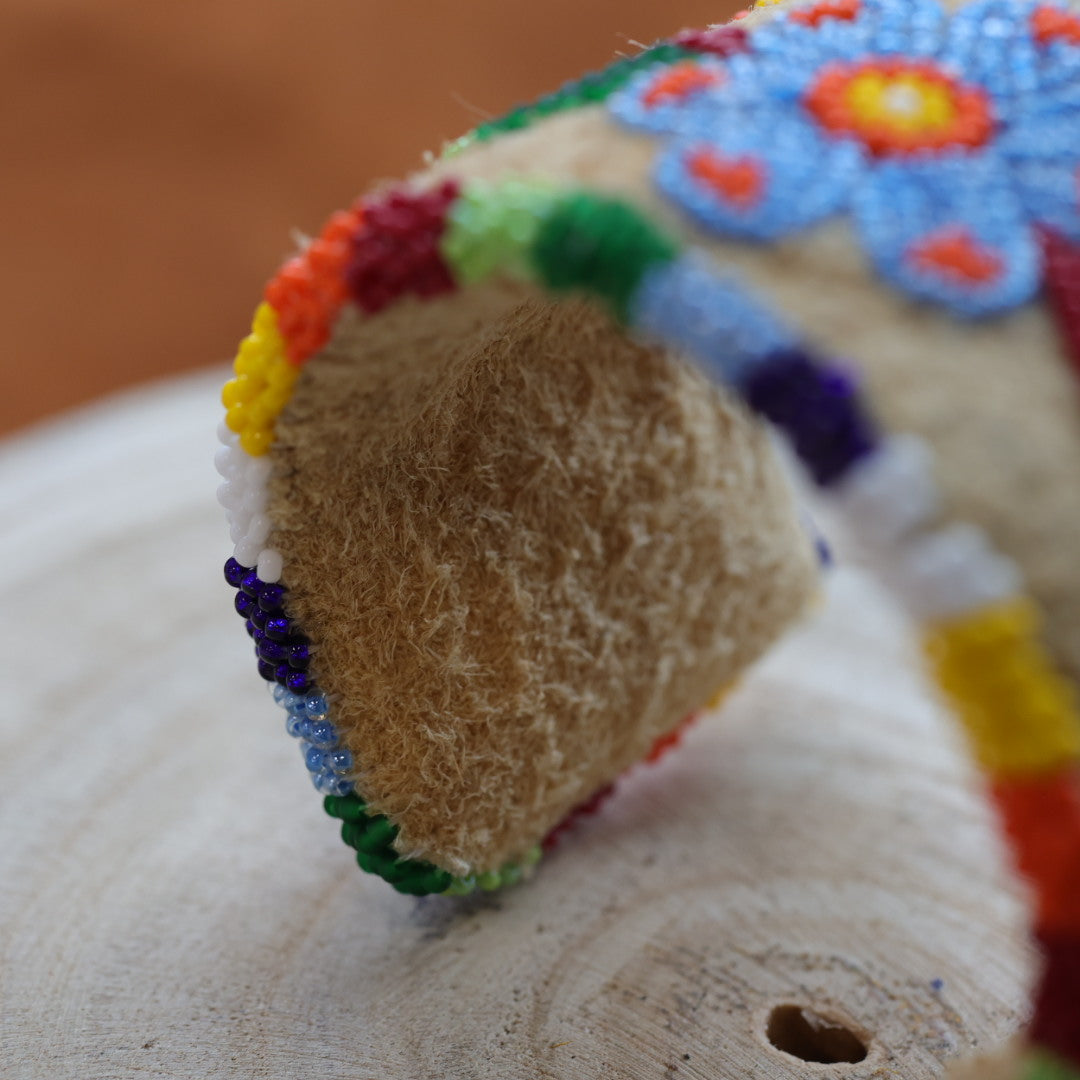 Jeannie A Beaded Smoked Hide Cuff