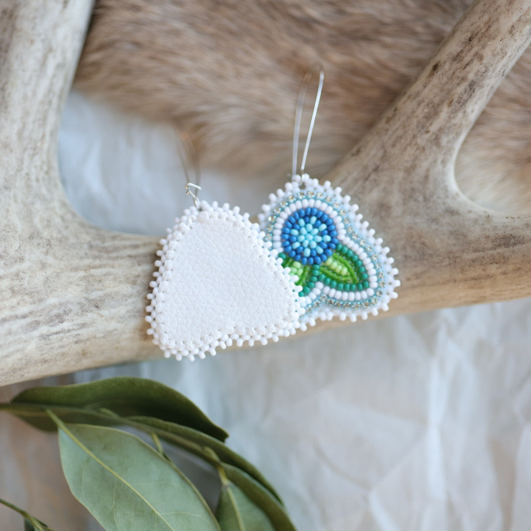 Keegan W. Beaded Saskatoon Berry Earrings