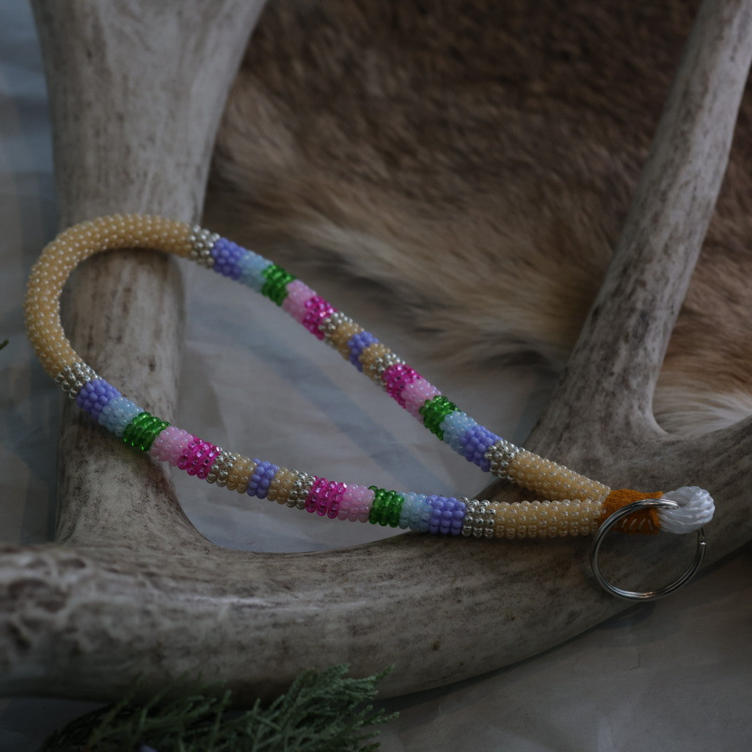 Keegan W. Striped Beaded Wrist Lanyard