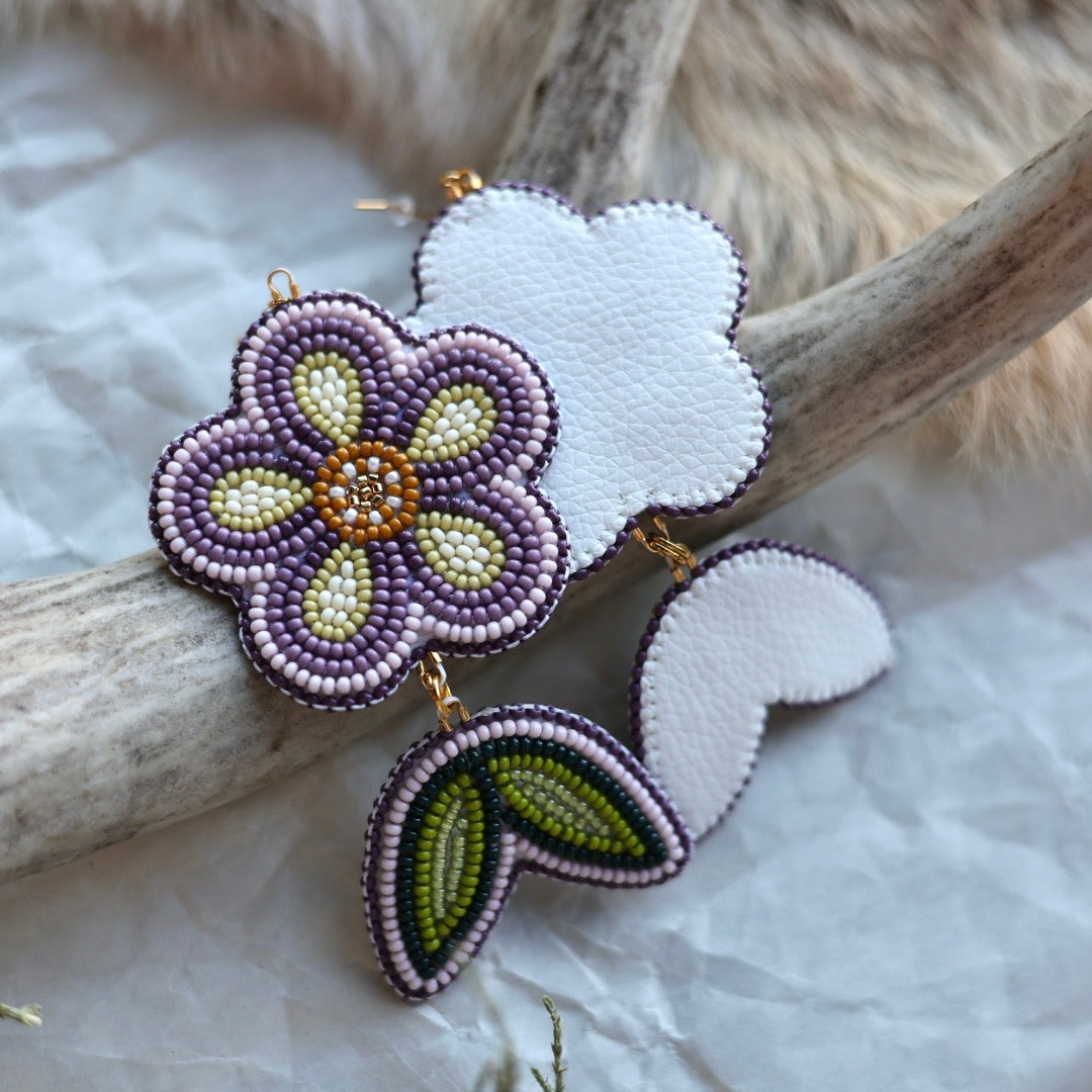 Keegan W. Tiered Five Petal Flower Earrings