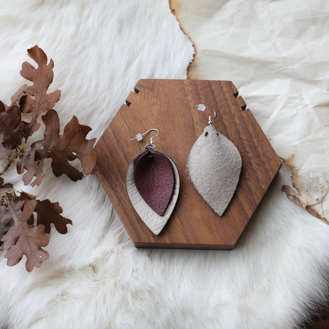 1885 Leather Co. Leather Petal Duo Earrings