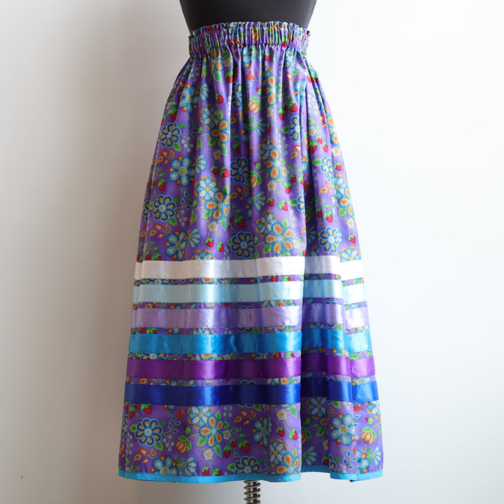 Phoenyx Designs Purple Beaded Floral Ribbon Skirt