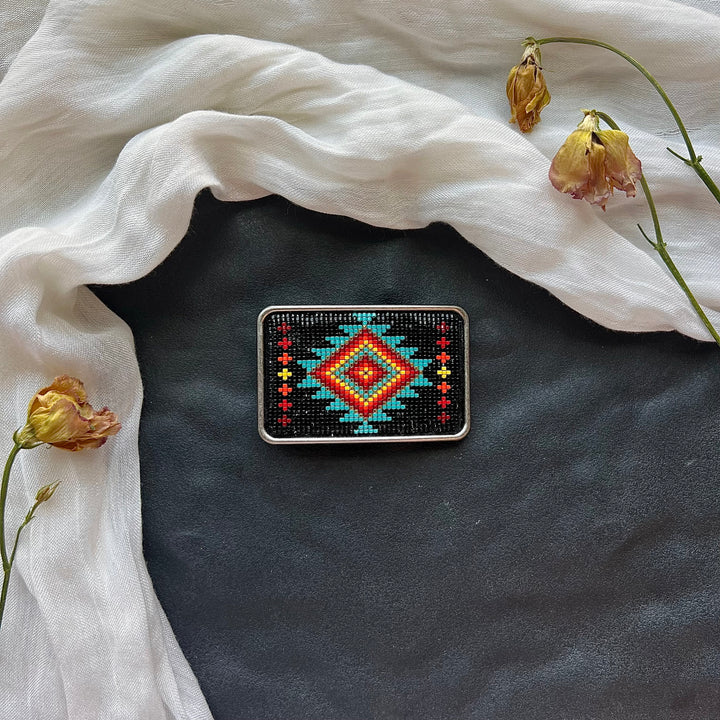 Beth Rose Designs Loomed Turquoise Belt Buckles