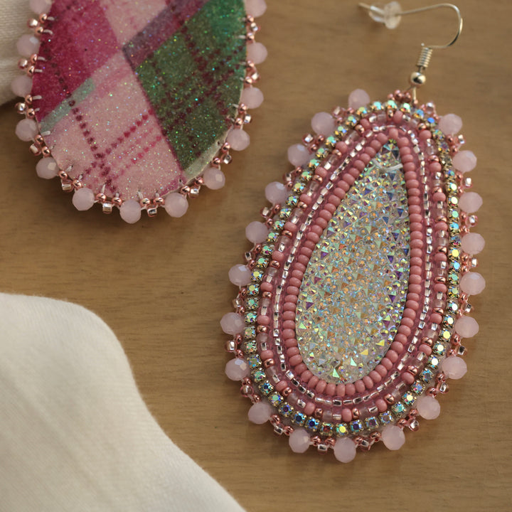 Nikki P. Pink Teardrop Earrings