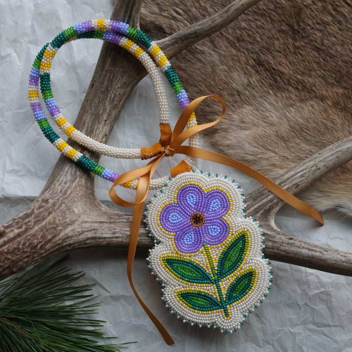 Keegan W. Purple Floral Medallion