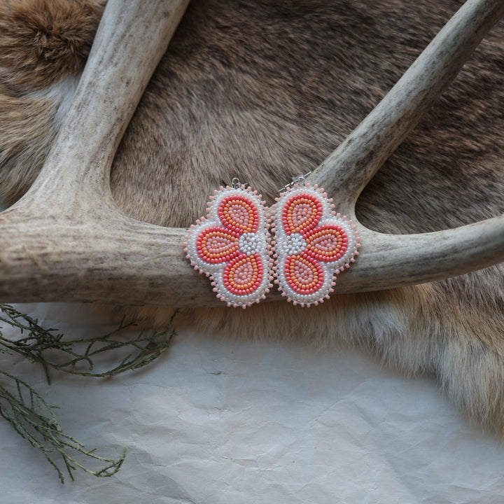 Keegan W. Beaded Small Half Floral Earrings