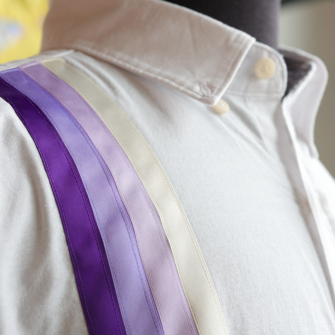 Yellow Mudd Designs Purple Ribbon Shirt