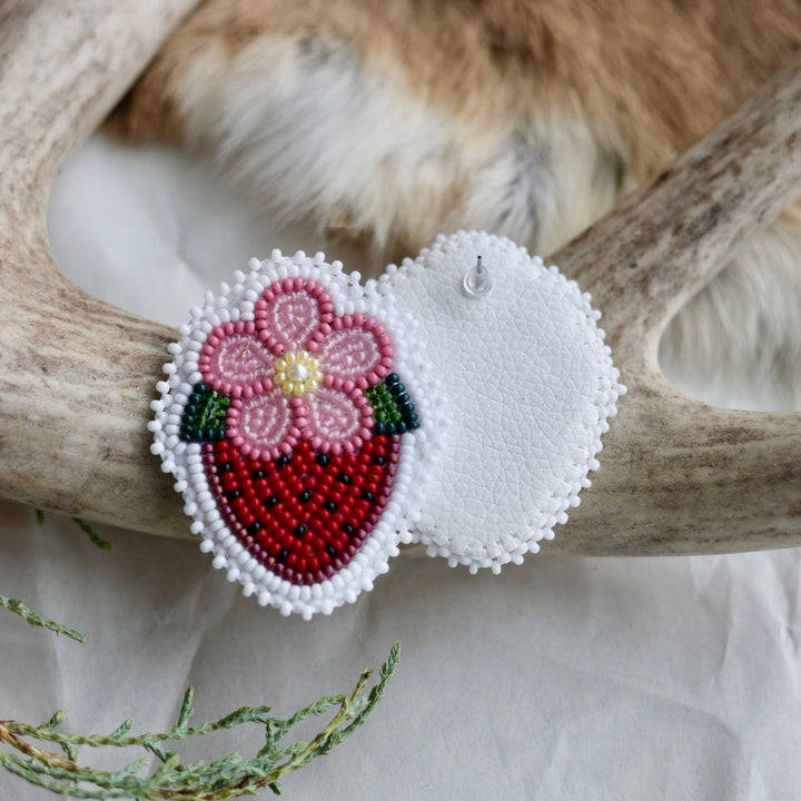 Keegan W. Blooming Strawberry Beaded Earrings