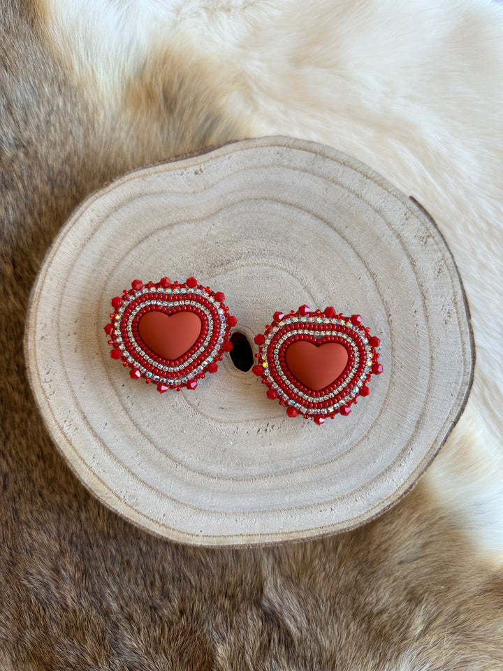 Tashina P. Beaded Heart Earrings