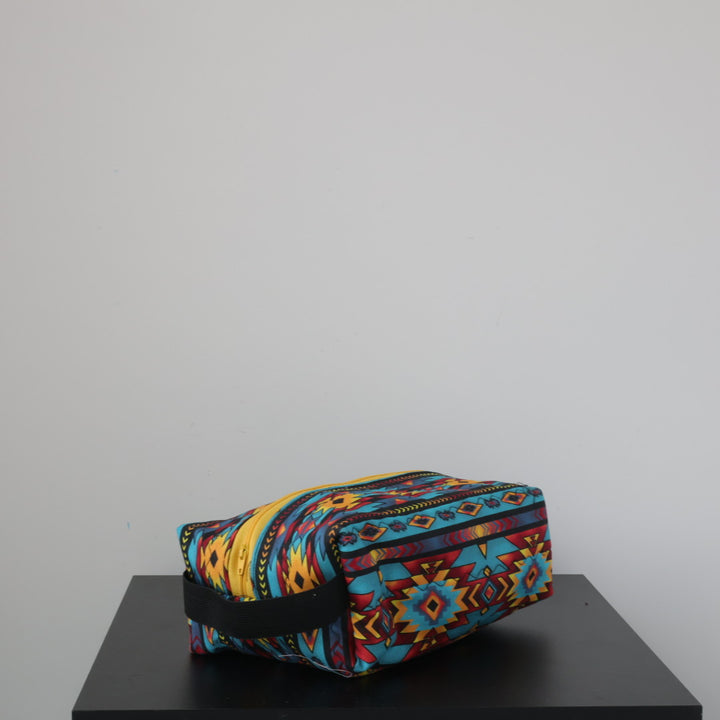 Phoenyx Designs Teal Geometric Cosmetic Bag