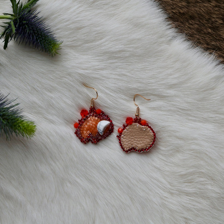 Mercedes G. Mini Bison Beaded Earrings