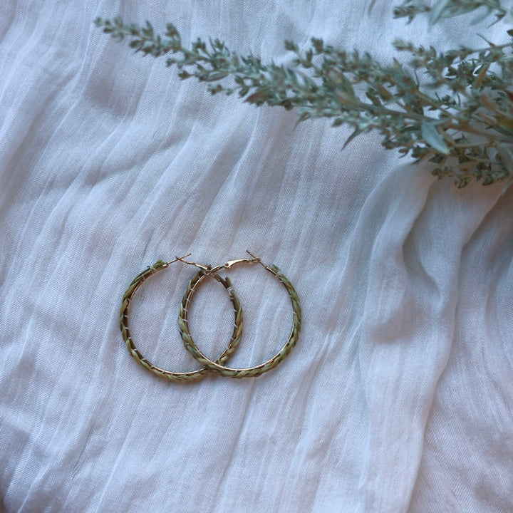 Prairie Beads Sweetgrass Hoop Earrings