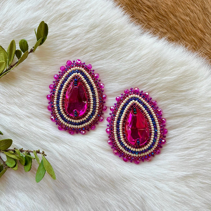 Mercedes G. Teardrop Gem Earrings