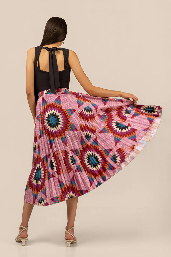 B.YELLOWTAIL Purple Pleated Midi Skirt