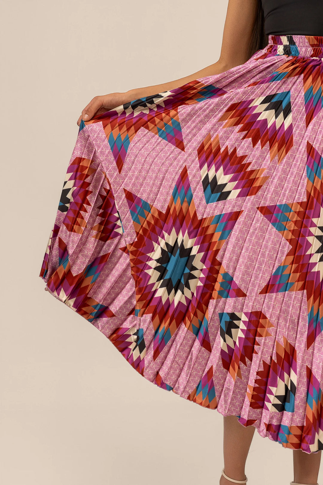 B.YELLOWTAIL Purple Pleated Midi Skirt