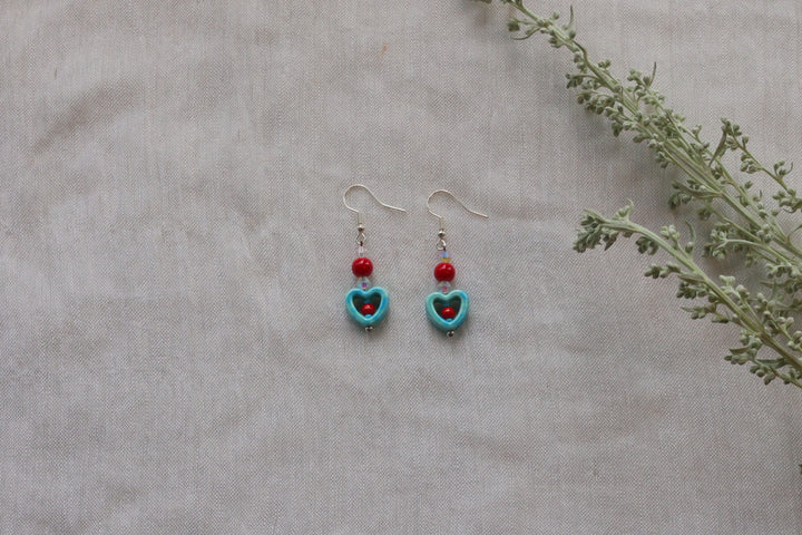Helen H. Simple Heart Charm Earrings