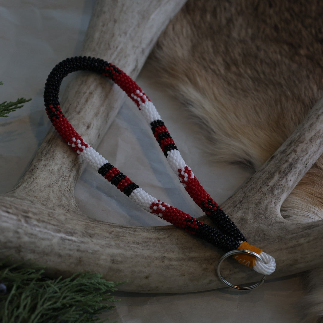 Keegan W. Striped Beaded Wrist Lanyard