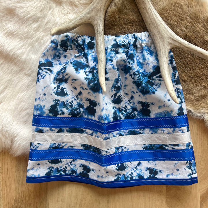 Vi's CREE-ations Blue & White Toddler Ribbon Skirt