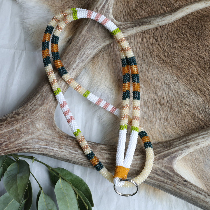 Keegan W. Striped Beaded Neck Lanyard