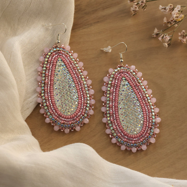 Nikki P. Pink Teardrop Earrings