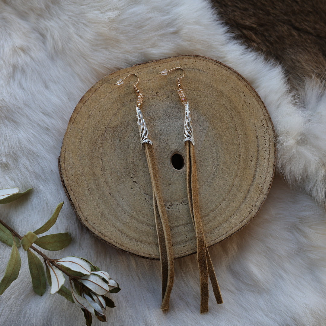Mercedes G. Moose Hide Tassel Earrings