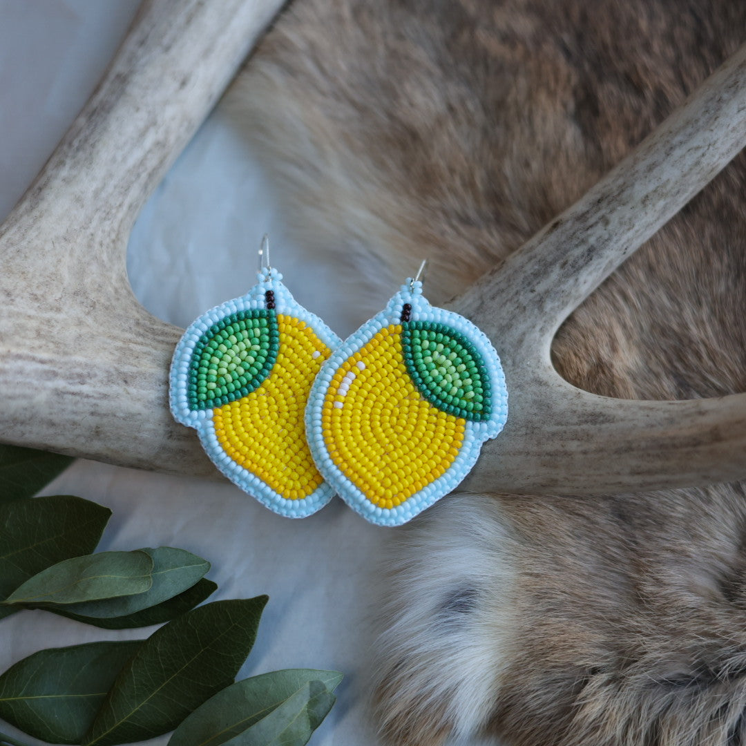 Keegan W. Beaded Lemon Earrings