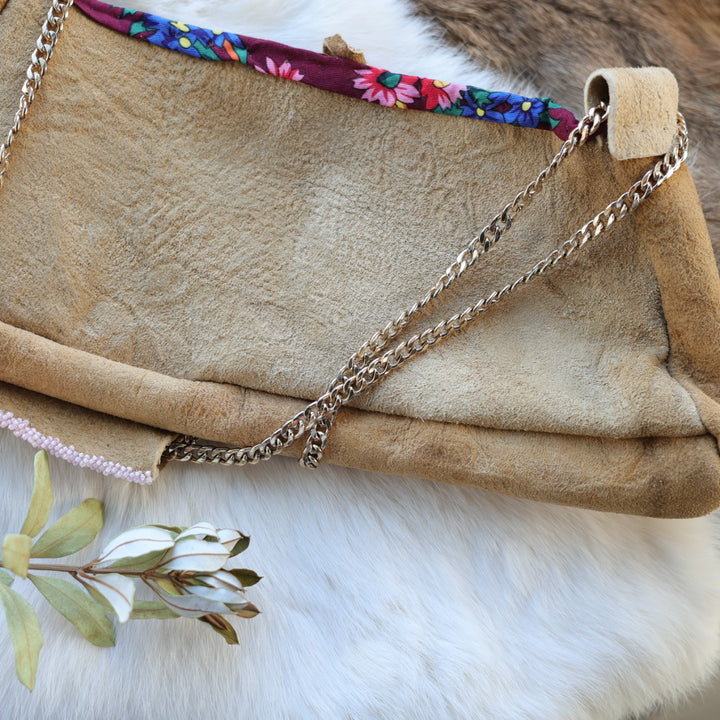 Mercedes G. Smoked Moose Hide Beaded Purse