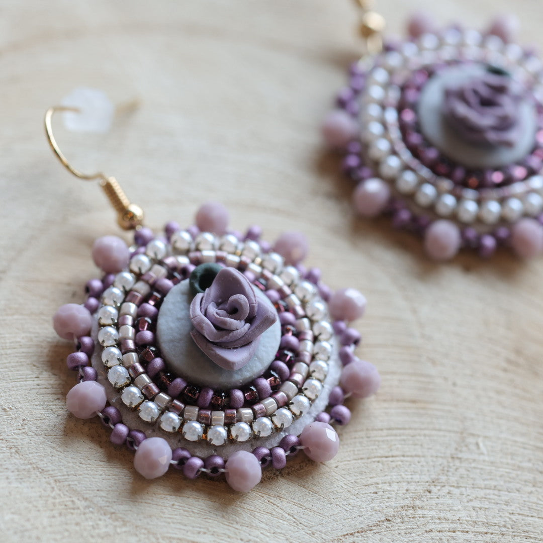 Prairie Moon Succulent Clay Beaded Earrings