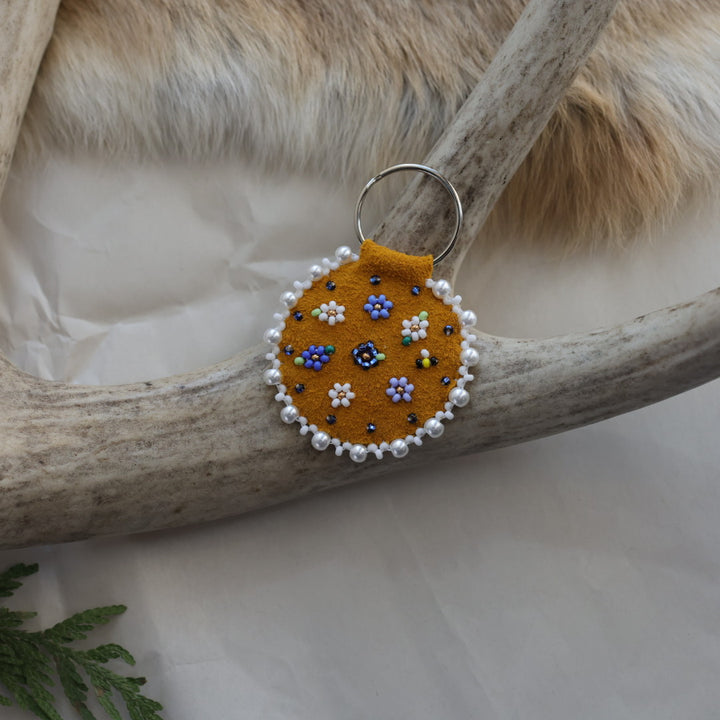 Keegan W. Quill Floral Hide Keychain