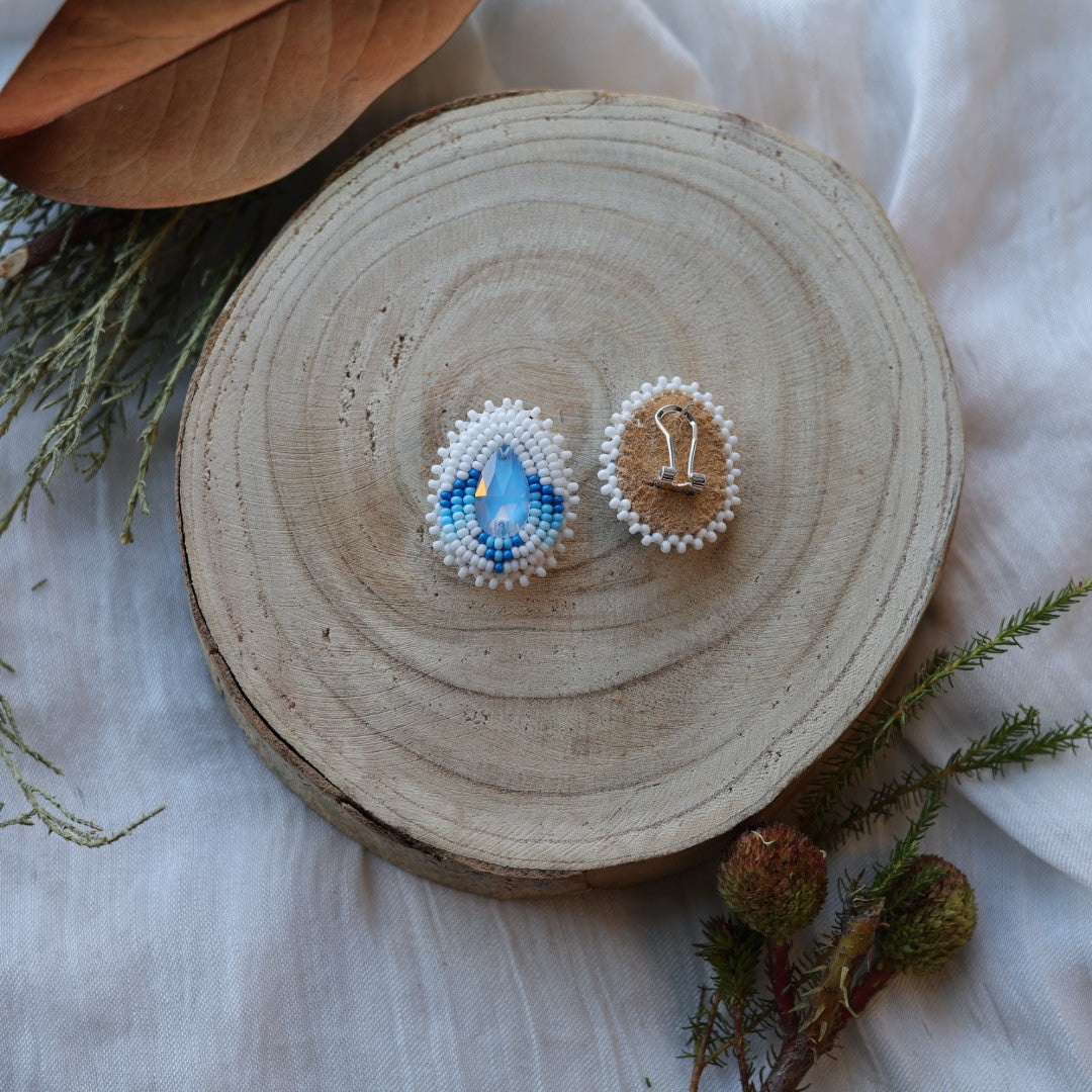 Boreal Forest Beads Gem Teardrop Beaded Earrings