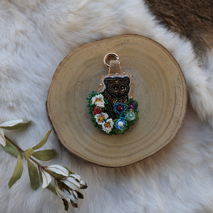 Mercedes G. Bear Meadow Beaded Keychain