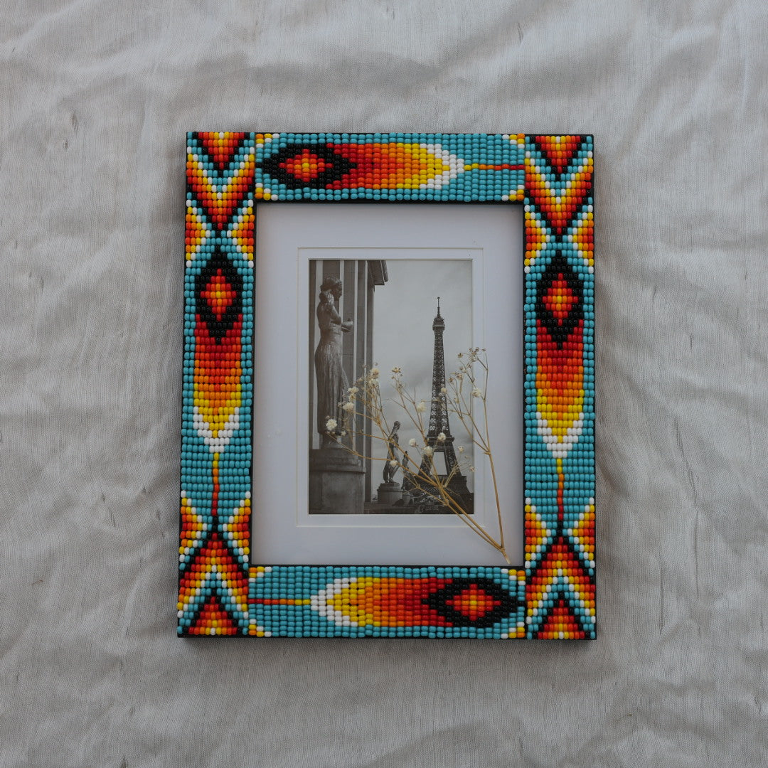 Beaded Frames By Elsie Blue & Fire Feathers 5"x7" Beaded Frame