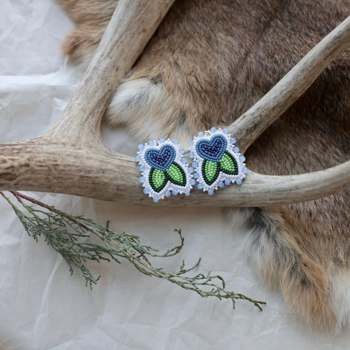 Keegan W. Blueberry Heart Earrings