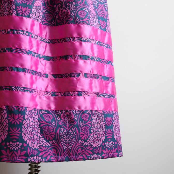 Phoenyx Designs Pink Peacock Garden Ribbon Sundress