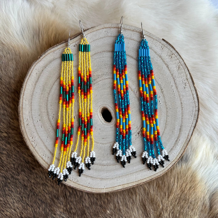 Mary Ann K. Fringe Earring with Feather Detail