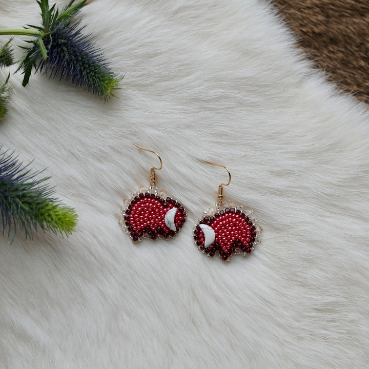 Mercedes G. Mini Bison Beaded Earrings