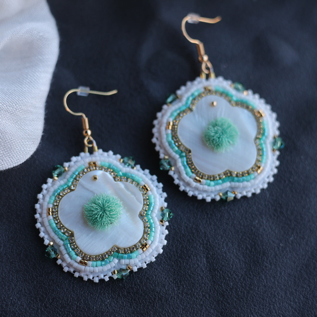 Beth Rose Designs Tufted Shell Earrings